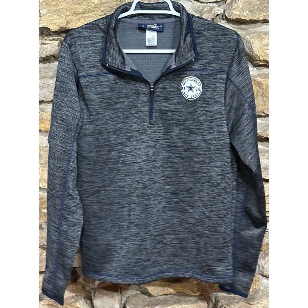 Men’s Dallas Cowboys Pullover Gray Club Collection 1/4 Zip Sweatshirt Size Small